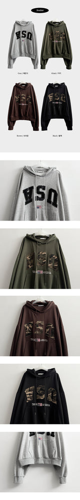 Camo Patch ヴィンテージボクシーフィットパーカー