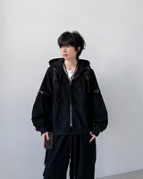 レクシア クロップ フード ジップアップ