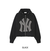 [Lining brushed] キュリーニューヨークパッチダメージフードジップアップ