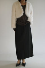 Crop fur jacket