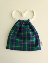 Check string pouch - navy L