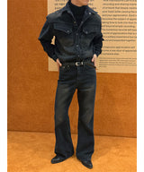 [SET UP가능] Warm velvet wide flare pants(2color)