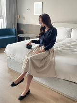 Lensi V-neck basic knit cardigan