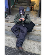 Non-fade diagonal raw denim pants