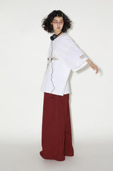 Loose and breathable short-sleeved white T-shirt for summer in a large size.
