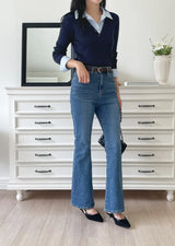 Panyu Hidden Banding Semi-Bootcut Denim Pants