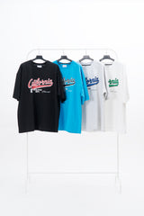 カリフォルニアビンテージクラックプリントショートスリーブTシャツ