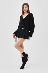 Classic sugarplum hairy cardigan, Black