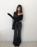 Hatin Flap Pocket Low Bootcut Denim Pants