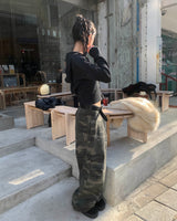 (Unisex) Camo pintuck pants