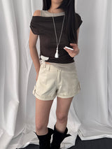 Ser Buckle-detail roll-up shorts