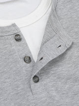 ヘンリーネックレイヤードクロップTシャツ