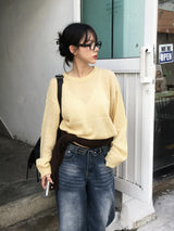 Plum Folding Wide Denim Pants (2c)