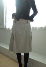 pleats wrap skirt