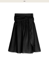 laurel low wrap chiffon midi flare sk
