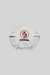 "NO BURNERS" クルーネックスウェット(WHITE)