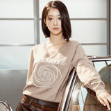 NICOLE ROSE JAQUARD PULLOVER KNIT_GRAY