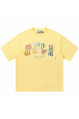 ヤーンフラワーグラフィックTシャツ