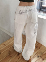 [♡MADE♡] white e-motion letter wide cotton PT