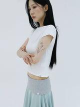 ベーシック エッセンシャル リブ ボートネックトップ(WHITE)