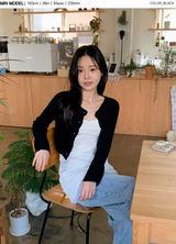PL Embossing Crop Knit Cardigan (4color)