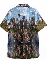 World' Print Short-Sleeves Shirt (Small Pattern)