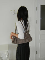 Vintage Suede Minimal stud Shoulder Bag