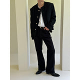 [Unisex] カッティングツイードラウンドネックジャケット(2color)