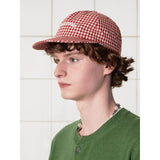 LOGO GINGHAM CHECK CAP / RED