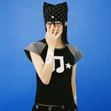 Cat Ear Star Beanie - BLACK
