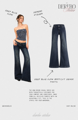 deep blue flow bootcut denim pants, regular (LONG)