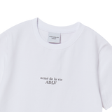 25SS BASIC LOGO HEM LINE CROP SHORT SLEEVE T-SHIRT WHITE