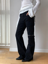 High-End Zipper Long Bootcut Pants