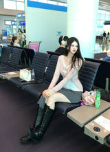 Shirring Banded Cut Skirt