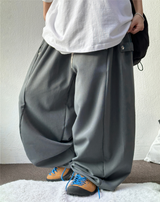 SLACKS🍰サイドスナップバルーンロングパンツ 🍰🤎🩶🖤 4COLOR