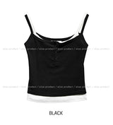 Hen Layered Button Crop Sleeveless