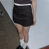 [Frisen] Stripe Mini Skirt Pants - 2 colors