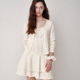 Punching Tiered Dress (Cream)
