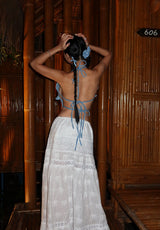 eyelet cancan maxi long skirt