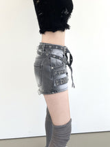 1139. Piercing star denim mini sk