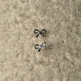 [925silver] Petit ribbon earring