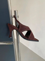 STITCH POINT X SANDALS (BROWN)