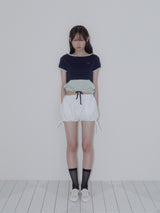 パンプキントゥインクルデニムショーツ (ホワイト)