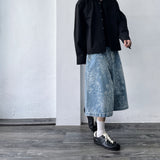 Snowwashed Leopard Wide Denim Culottes