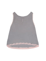 FLORAL LACE DOUBLE HOOD SLEEVELESS / GREY