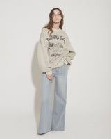 SNOW LEOPARD PRINT SWEATSHIRT [brushed] [BEIGE]