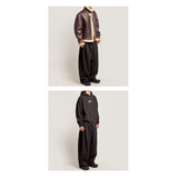 WIDE FIT TWO-TUCK PLEATS SWEAT PANTS_BLACK 起毛 