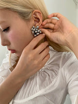 Bold silver balls earrings