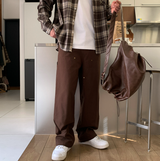 Levito Double Knee Back Banding Semi-Wide Cotton Pants