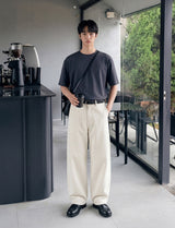 26SS★ メンズクロップドシルケット半袖Tシャツ